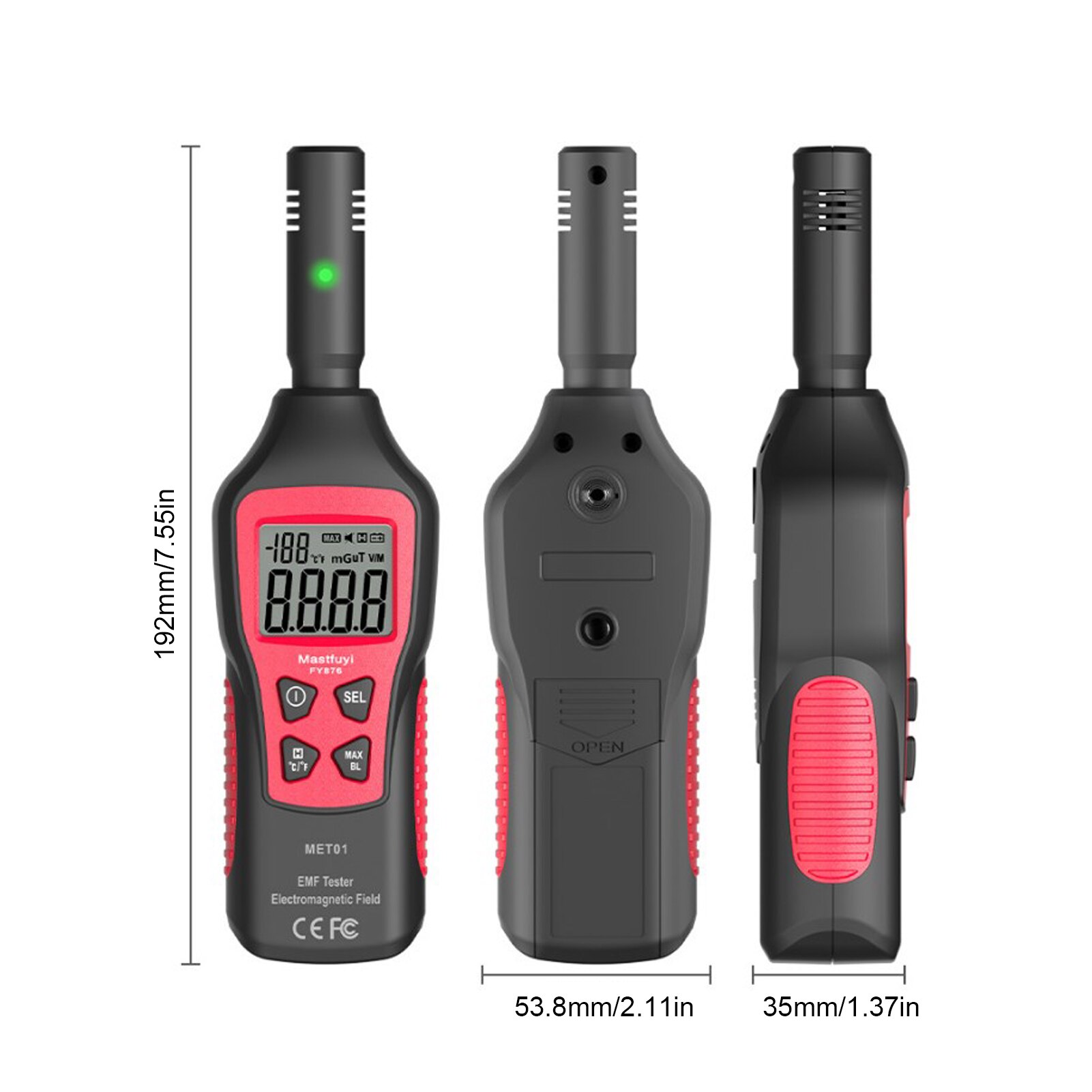 Digital EMF Meter Reader 5HZ—3500MHz Digital Household Radiation Detector Hand-held LCD Electromagnetic Field Tester With