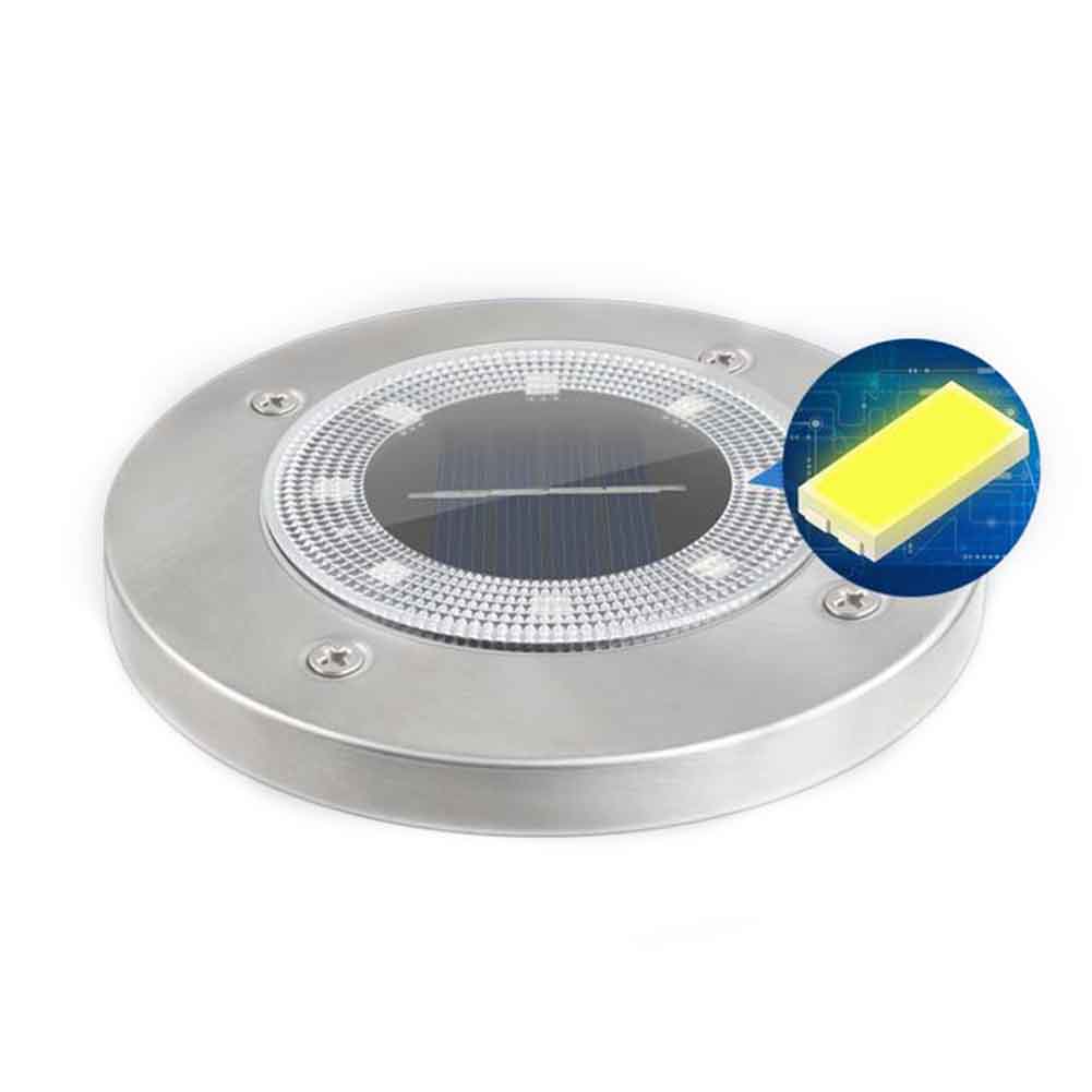 4 stk gulv spotlight gang terrasse terrasse trappe rustfrit stål jord lys  ip65 vandtætte 8 lysdioder udendørs have solenergi