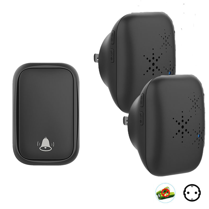 timbre inalámbrico exterior autoalimentado timbre puerta casa 220v transmisor impermeable de 220V, No requiere batería, receptor de la UE,juego de timbre para Control del hogar: Multicolor