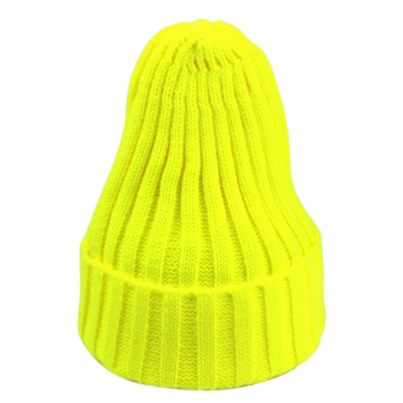 Unisex Winter Chunky Ribbed Knit Pointed Beanie Hat Neon Solid Candy Color Stretch Snow Ski Cuffed Skull Cap Ear Warmer: fy