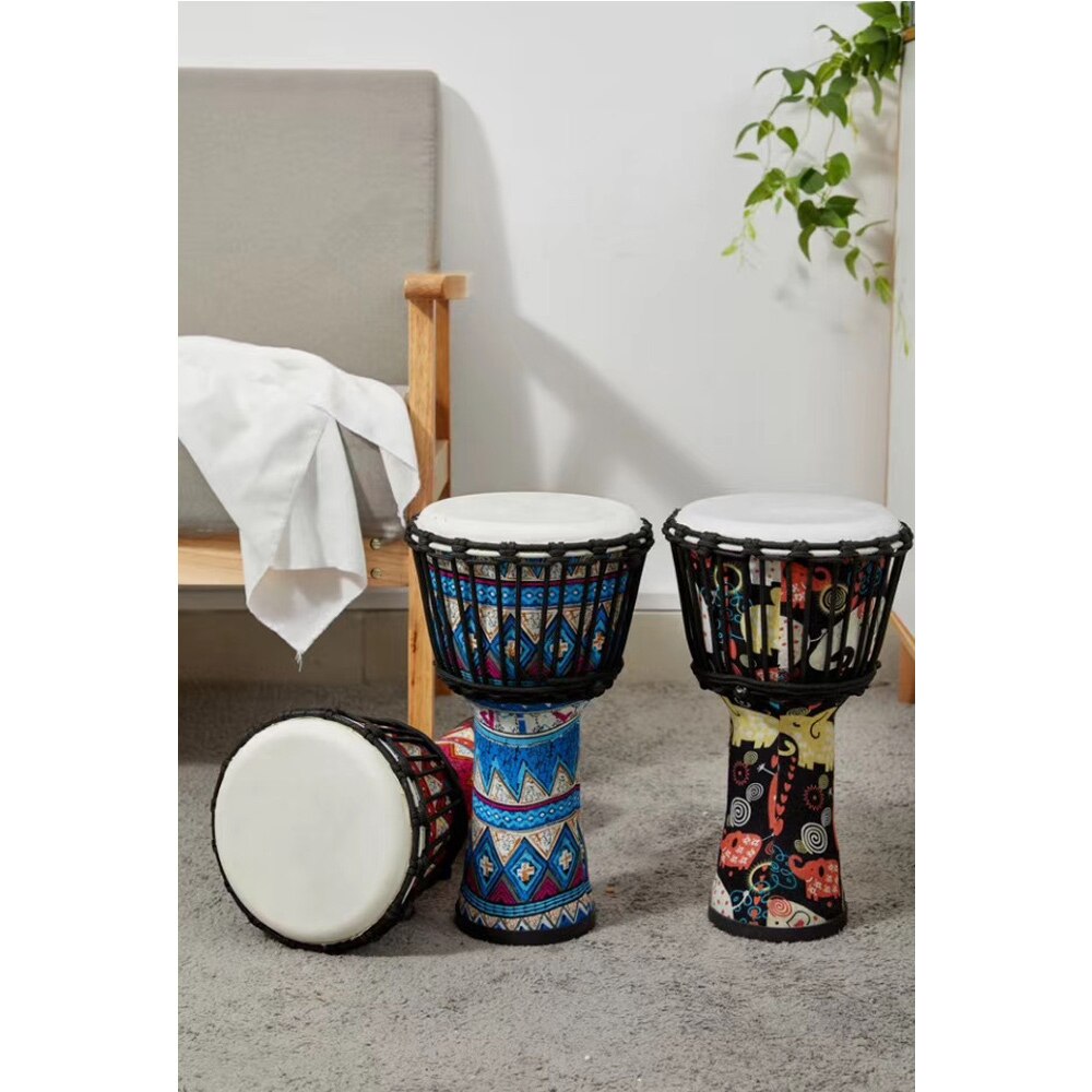 8 Inch Draagbare Afrikaanse Trommel Djembe Handtrommel Met Kleurrijke Art Patronen Percussie Muziekinstrument