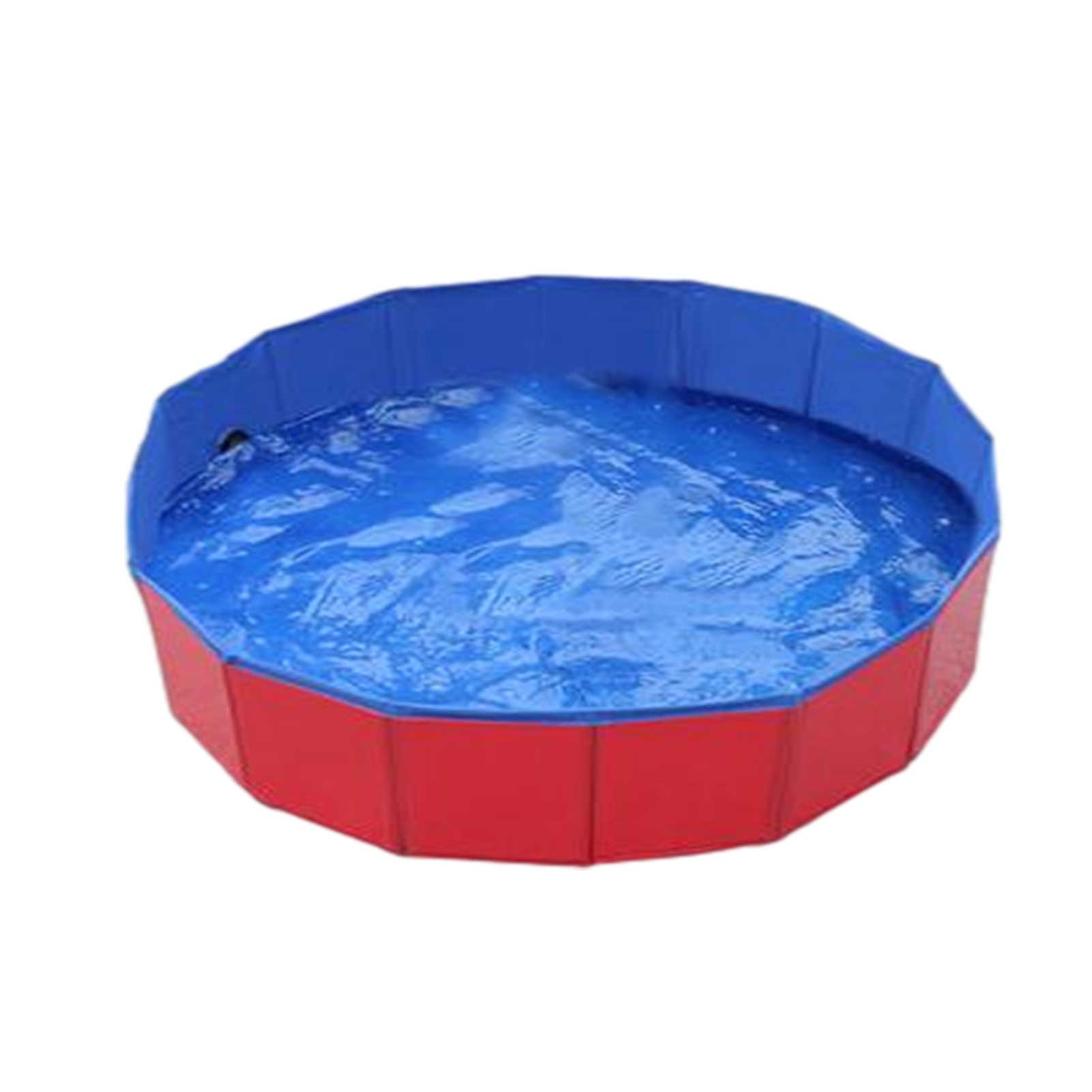 Dog Pool Foldable Dog Swimming Pool Pet Bath Swimming Tub Bathtub Pet Swimming Pool Collapsible Bathing Pool For Dogs & Cats: Red