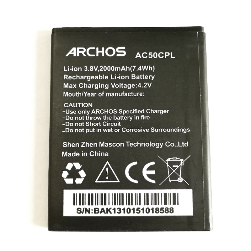 2000mAh AC50CPL Replacement Battery Baterij For ARCHOS 50c Platinum BSE70I Mobile Phone Batteries