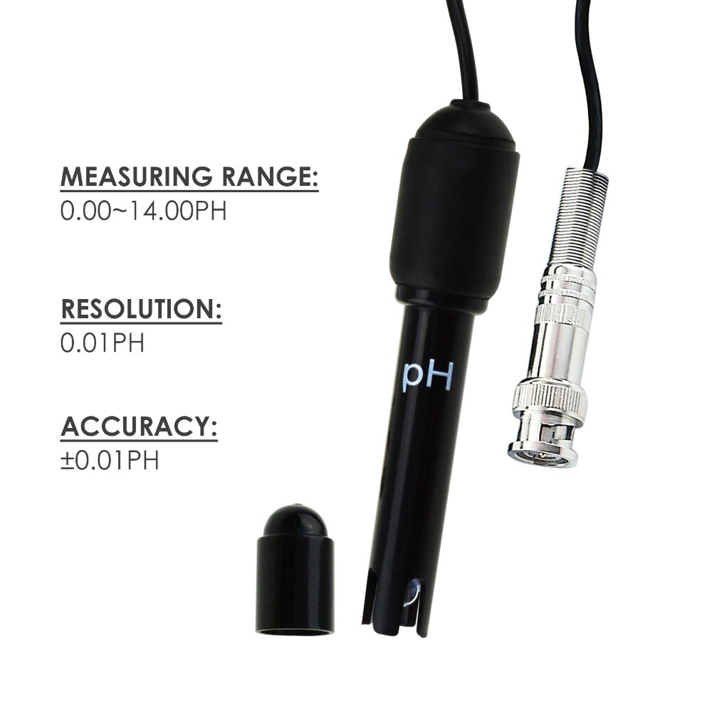 Sonde PH avec connecteur BNC, 150cm de Long câble 0-14pH sonde de Test électrode pour contrôleur de moniteur de ph-mètre