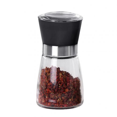 Draagbare Keuken Zout Pepermolen Grinder Fles Kruiden Jar Houder Container Zout Pepermolen Grinder Fles Kruiden Jar Ho: Black