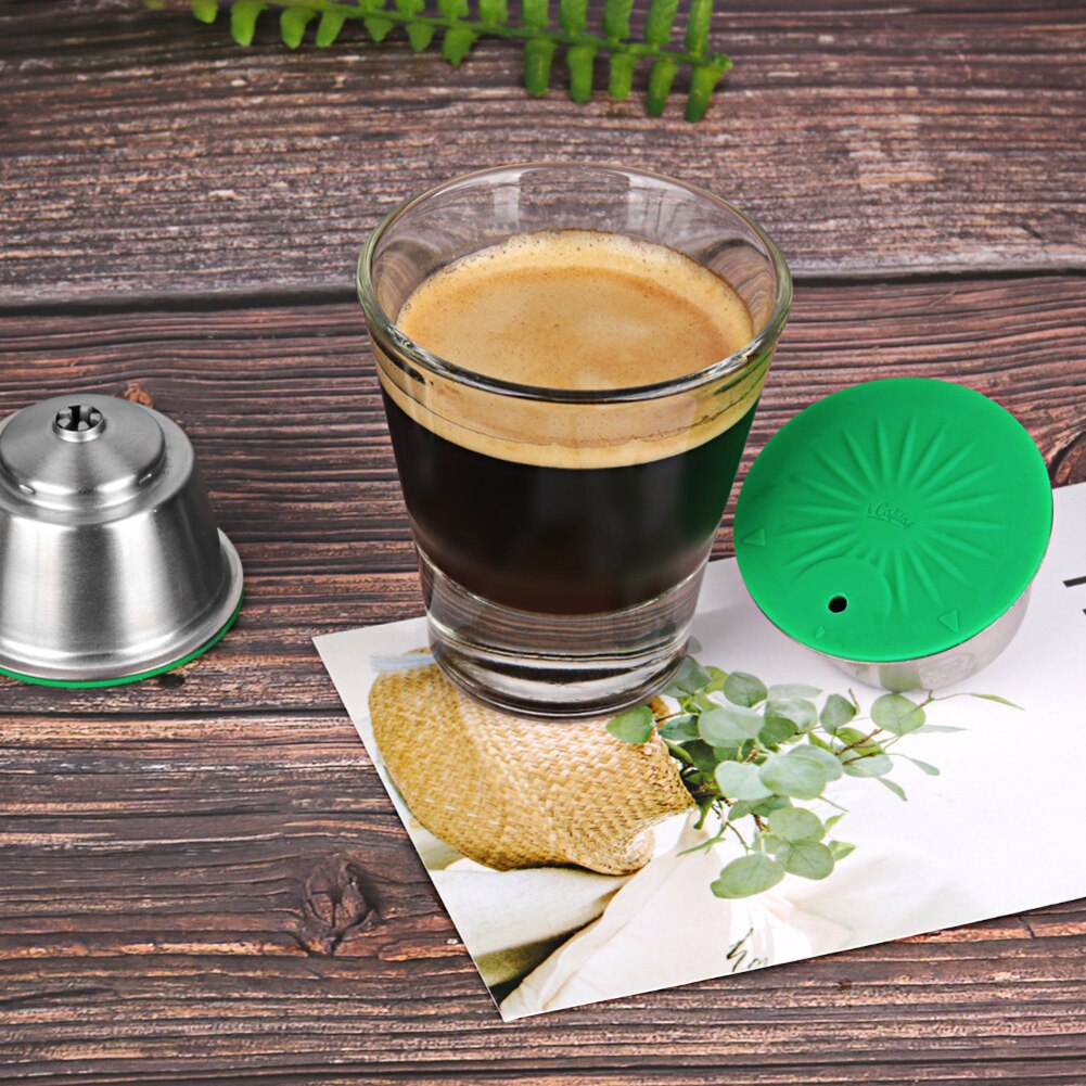 Stainless Steel Metal Reusable Dolce Gusto Capsule Compatible with Nescafe Coffee Machine Refillable Dolci Filter Dripper Tamper