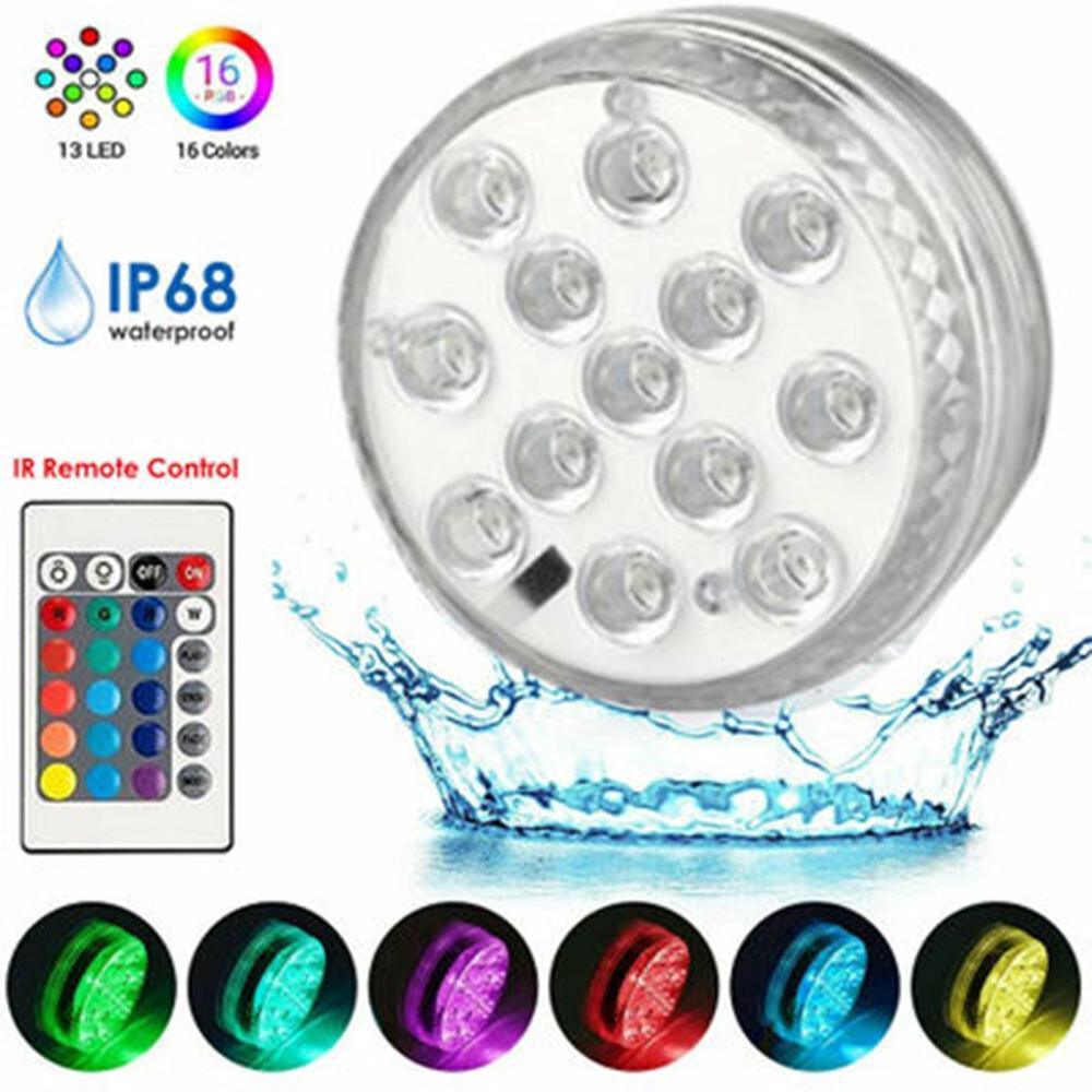 LED Remote Control RGB Diving Lights Battery-Powered Underwater Night Lights Outdoor Party Garden Swimming Pool Decoration Light