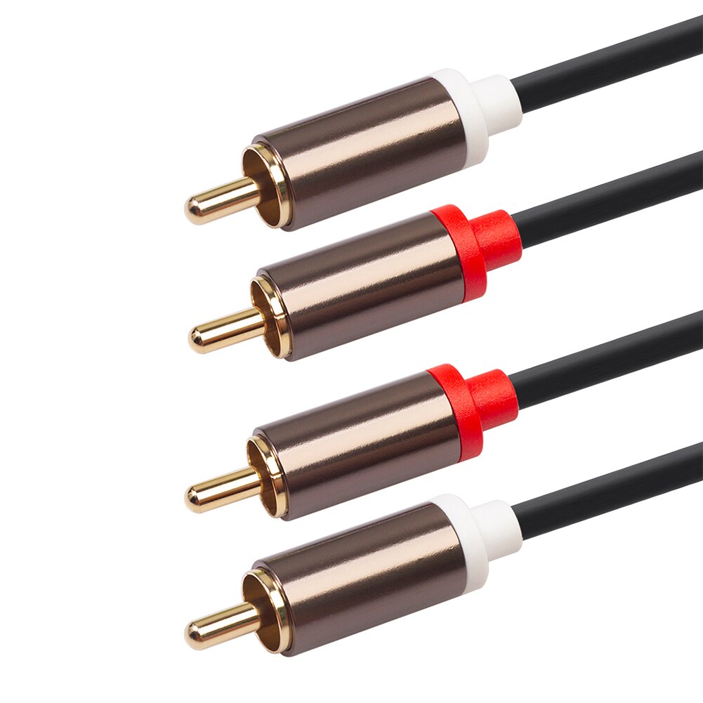 1m 2m 3m 2 RCA to 2 RCA Cable Male to Male Audio Cord for Home Theater DVD TV Connect to Power Amplifier CD Soundbox Speaker