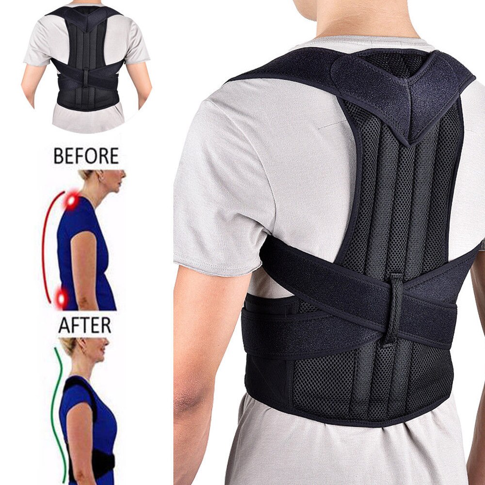 Justerbar korset rygbøjle kropsholdning korrektion bælte sport krop ryg skulder støtte corrector