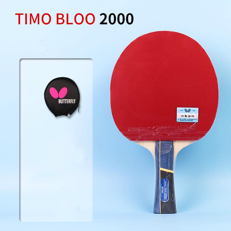 Butterfly 1000 2000 3000 bordtennisracket med gummipingispaddel kort handtag tennisbordsracket långt handtag: 2000 långa