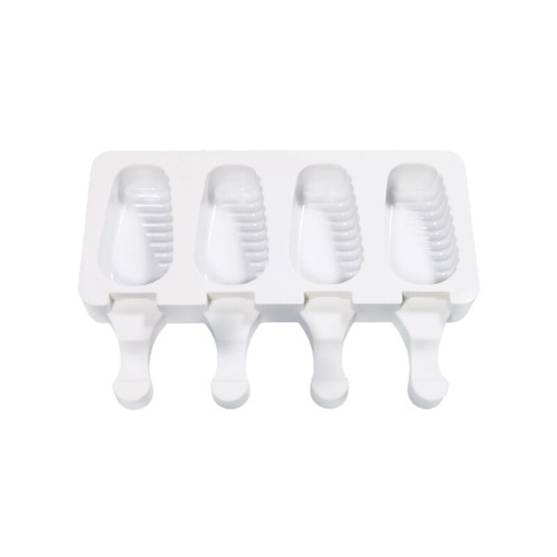 Mold Stripe Silicone Ice-Pop Molds 2/4/8 Cavities Homemade DIY Ice Cream Maker Reusable Easy Release: E04