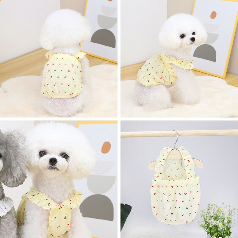 Pet Doggy Clothes Cute Dogs Summer Skirt Dress Puppy Small Dog Vest Yorkie Pomeranian Shih Tzu Maltese Poodle Schnauzer Costumes: Yellow / M