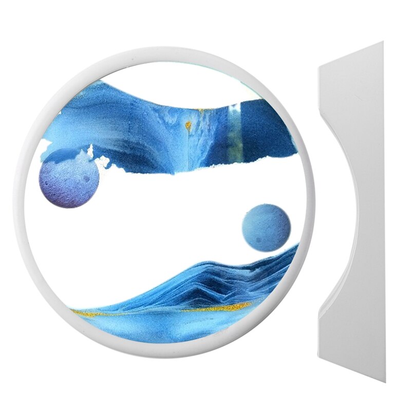 Ppyy-mobile sable Art photo Gl 3D mer profonde paysage de sable en mouvement affichage coulant sable cadre relaxant bureau