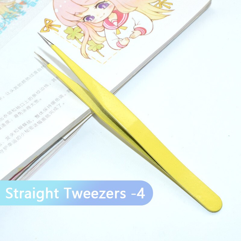 12 Stuks Messen Multifunctionele Vleesmes Scrapbook Sticker Pincet Kleur Non-Slip Handvat Papier Snijden Mes Briefopener: Straight Tweezers-4