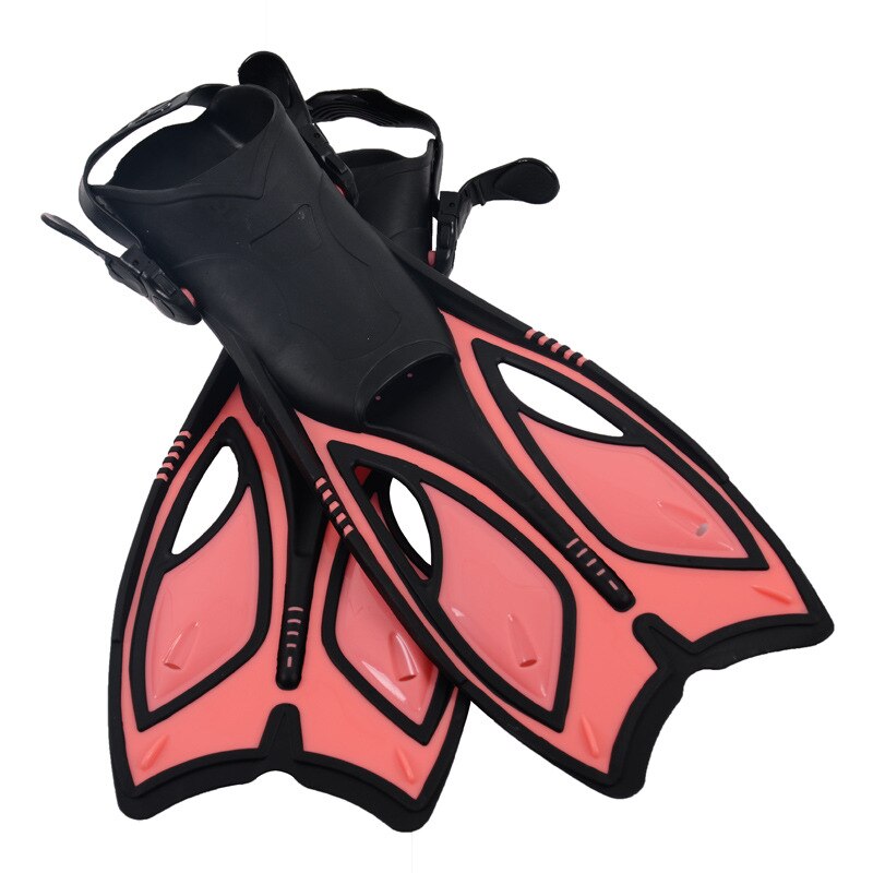 Zwemmen Vinnen Voor Volwassen/Kids Verstelbare Zwemmen Kikker Schoenen Siliconen Dive Team Open Duiken Snorkelen Lange Flippers S: Pink / S