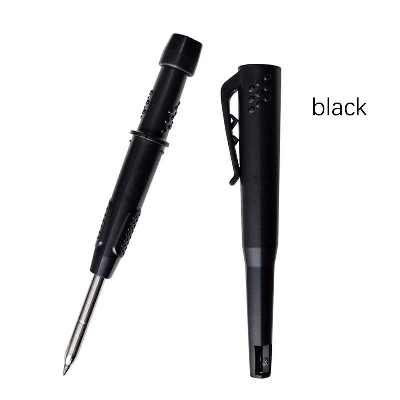 5 Colors 2.8mm Woodworking Automatic Pencil with Protective Cover Pencil Sharpener 2B Multi-Color Lead Deep Hole Marking Pen: WHITE
