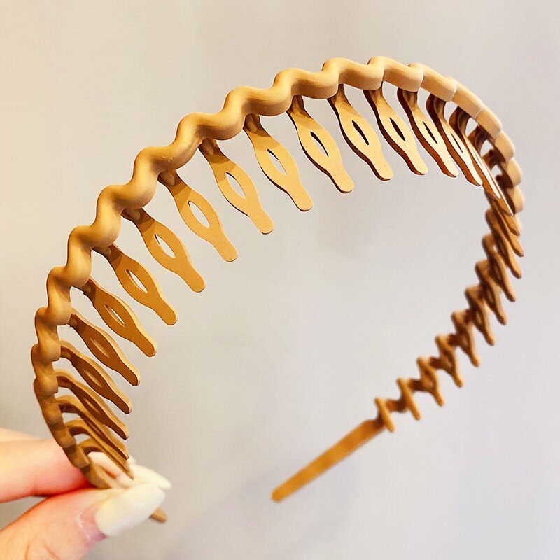Diademas mate simples con ondas coloridas para mujer, aros para el cabello gruesos, diadema dulce, accesorios para el cabello a la: Negro