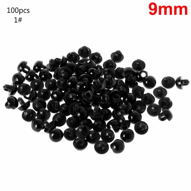 100x Black Shank Button DIY Sewing Eye Shirt Doll DIY Craft 9/10/11.5/12.5/15mm: 1