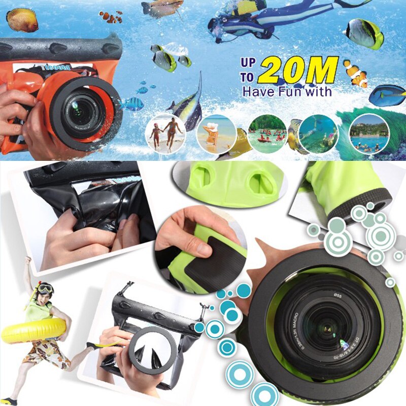 PB05-C-bolsa resistente al agua para cámara digital, bolso para cámara Digital réflex de una sola lente, resistente al agua para 20m