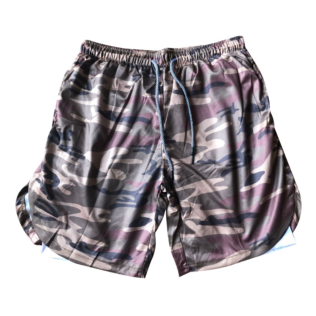 Pantalones cortos de entrenamiento para hombre, ropa interior informal para gimnasio, correr, ciclismo, de secado rápido, sin bolsillo para toalla: Camo L