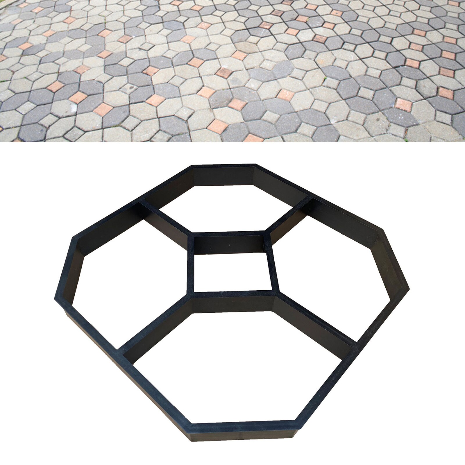 Garden Pavement Mold DIY Road Plastic Paving Cement Concrete Mould 40x40cm