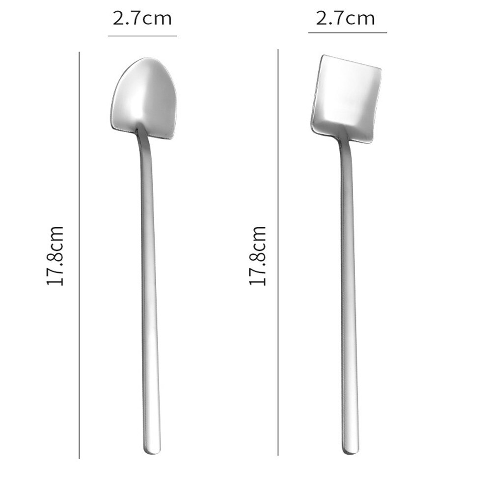 De acero inoxidable forma de pala cuchara de café de arroz cucharillas accesorios de cocina postre azúcar removiendo cucharas cucharadita de vajilla