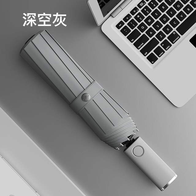 Xiaomi Automatic Folding Umbrella With Led Light Windproof Large Rain Umbrellas Portable Outdoor Parasol For Men Women: Gray