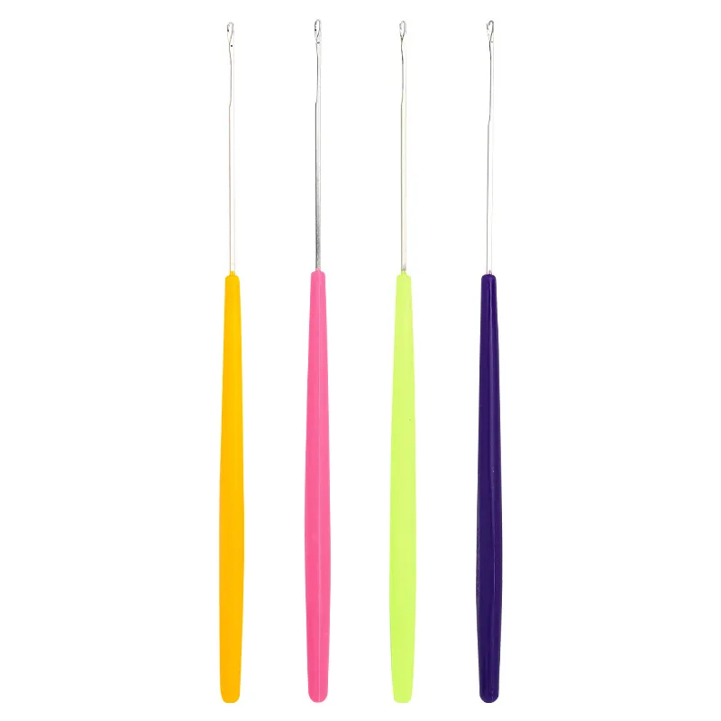 4 Uds. De gancho de ganchillo con lengua, herramientas de costura para tejer, reparación de suéter, accesorios de cuentas, aguja de coser, ganchos de ganchillo con vástago de plástico