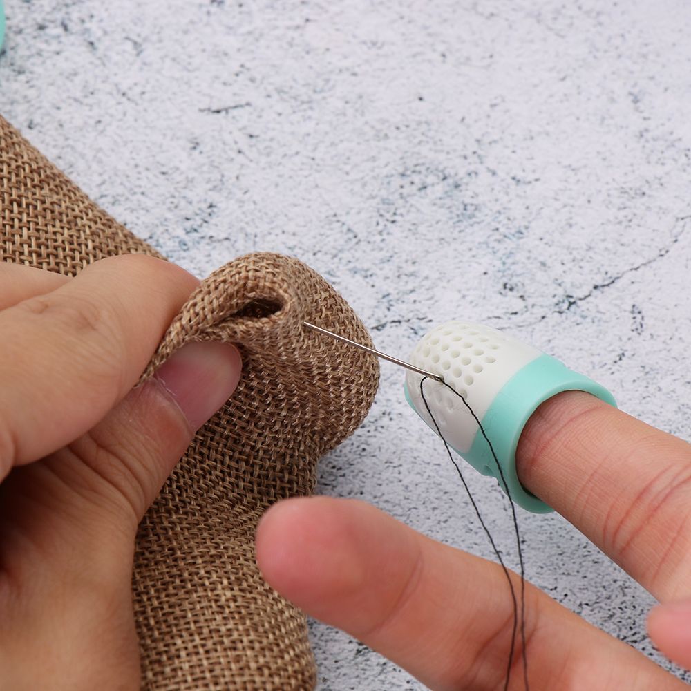 Dedal multifuncional semiabierto para dedos, dedal de silicona transpirable, protector, accesorios de costura para manualidades, 1 ud.