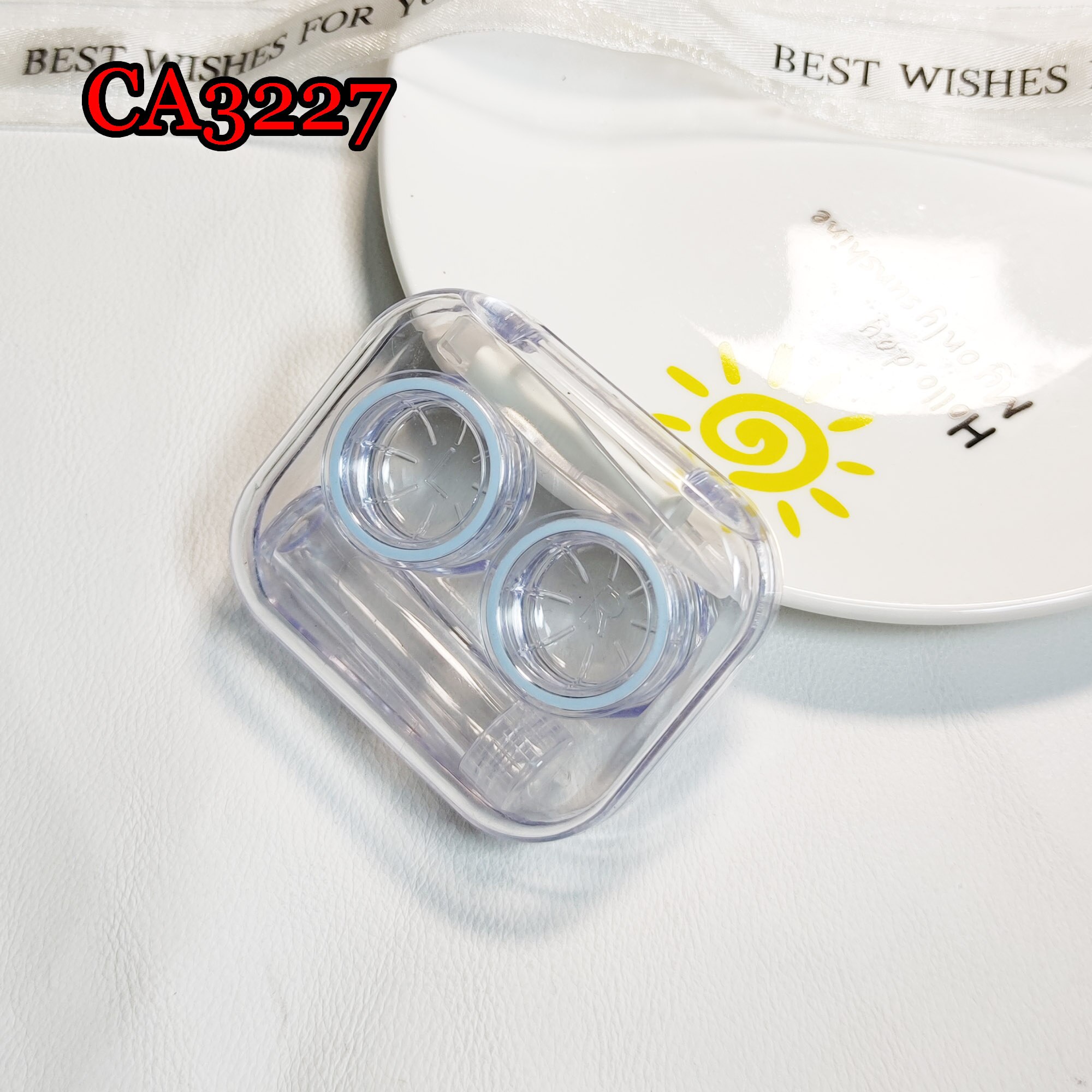 Clear Pocket Contact Lens Cases one body Convenient Travel Kits Container For Outdoor CA3227: CA3227 blue