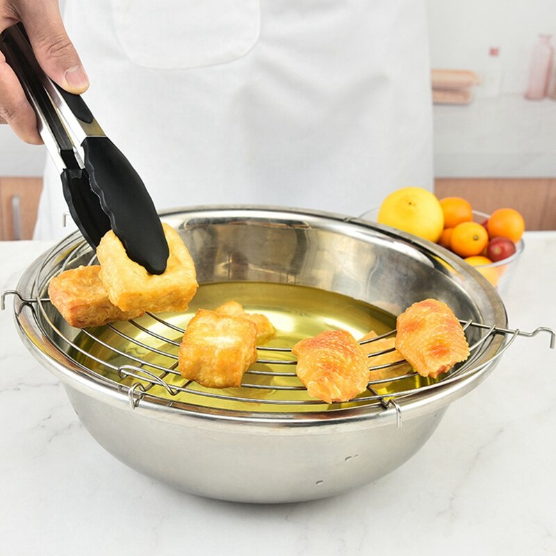 304 Stainless Steel Semicircular Oil Rack Kitchen Multifunctional Frying Oil Rack Heat Insulation Rack Steaming Rack