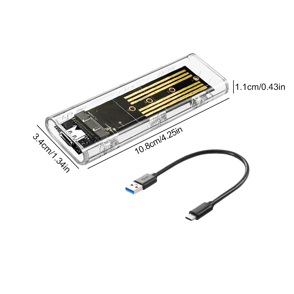 M.2 ngff sata festplatten box typ c usb 3,1 transparentes externes ssd gehäuse 10gbps festplatten gehäuse adapter für
