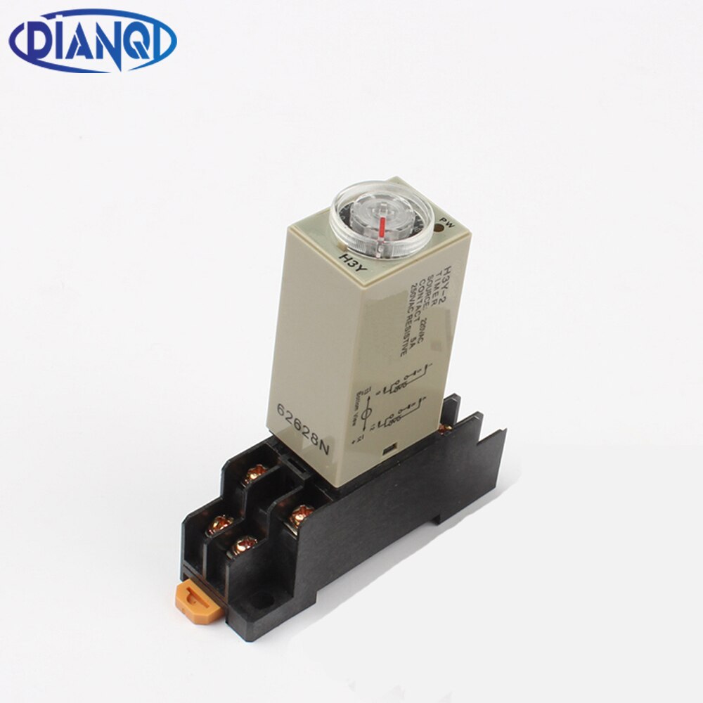 1 pc h3y-2 ajastinrele rele pistorasian kanssa  ac 36v 110v 380v dc 24v 0-30 minuutti/sekunti tukiaseman kanssa