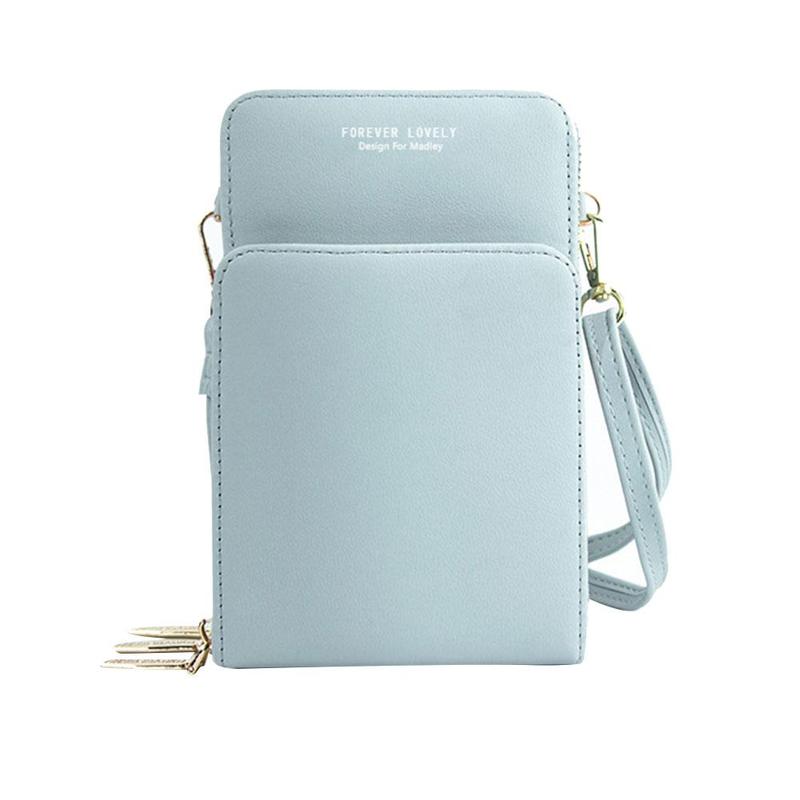 solid color multifunctional ladies shoulder wallet V6K5: E