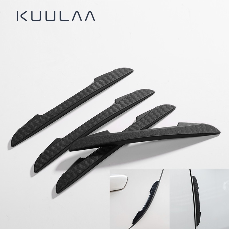 KUULAA 4Pcs Car Anti-Collision Strip Car Door Guard Protector Door Edge Trim Guards Styling Moulding Anti-Scratch Sticker