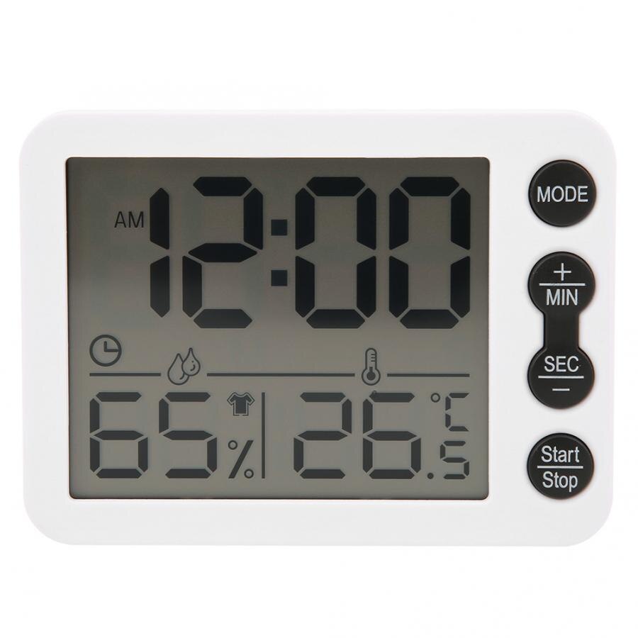 Temperatuur En Vochtigheid Meter Multifunctionele Indoor Thermometer Hygrometer Groot Scherm Wekker Met Countdown