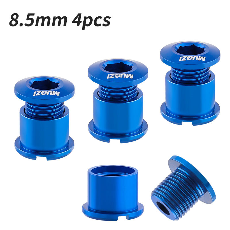 MUQZI 4/5PCS Kettingblad Bouten Enkele Dubbele Kettingblad Schroeven Mountain Road MTB Crank Bouten 6.5/8.5mm: Rose Red