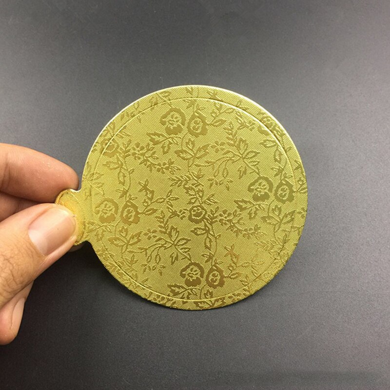 20pcs/set 9cm Round Mousse Cake Board Gold Paper Cupcake Dessert Displays Tray Wedding Birthday Cake Pastry Decorative Tools