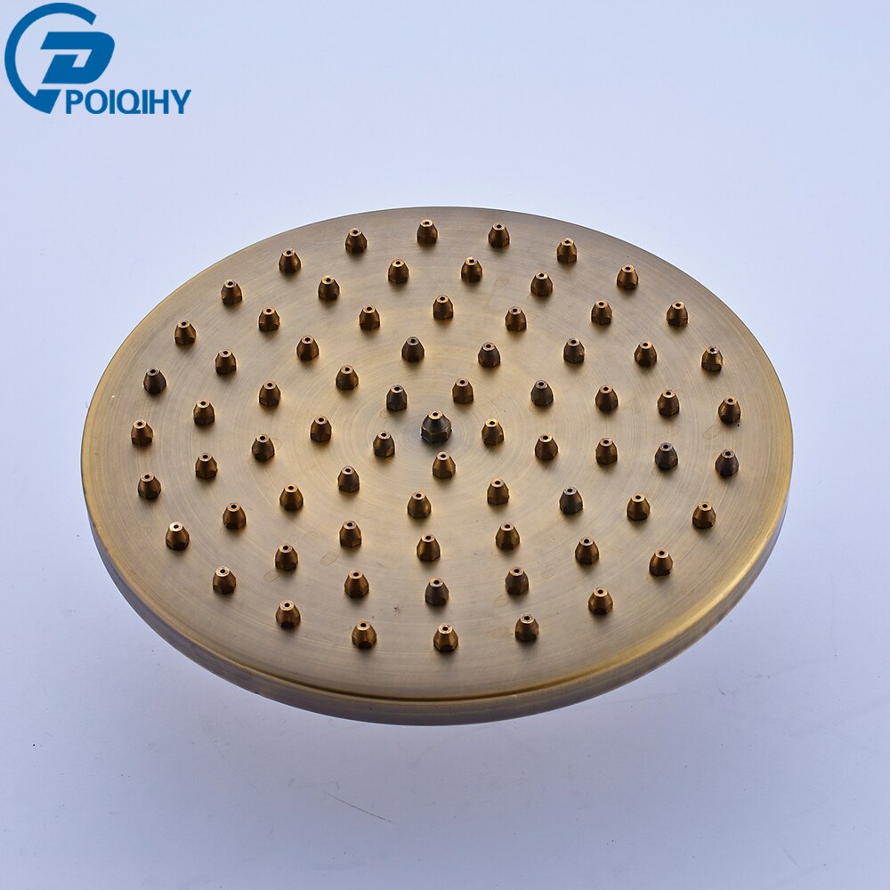 Poiqihy Messing Golden Regendouche Douchekraan Hoofd Badkamer Vervangen Regen Douchekop Antieke Messing Douchekop Accessoire: Antique Brass A