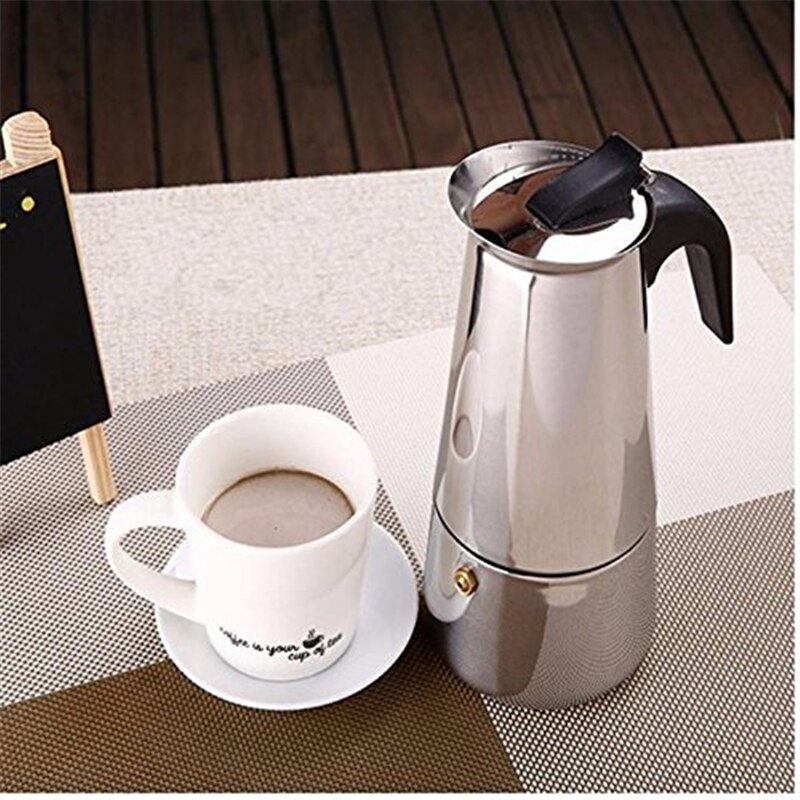 300ml Italian Stainless Steel Espresso Maker Kitchen Drip Kettle Teapot Moka Coffee Pot Coffee stainless steel moka coffee make
