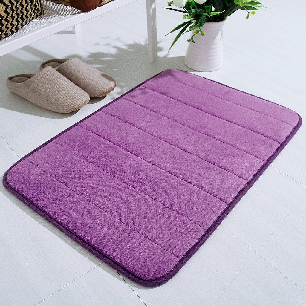 40x60cm Absorberende Zachte Memory Foam Mat Bad Badkamer Slaapkamer Vloer Douche Tapijt Tapijt Decor microfiber memory foam: Purple