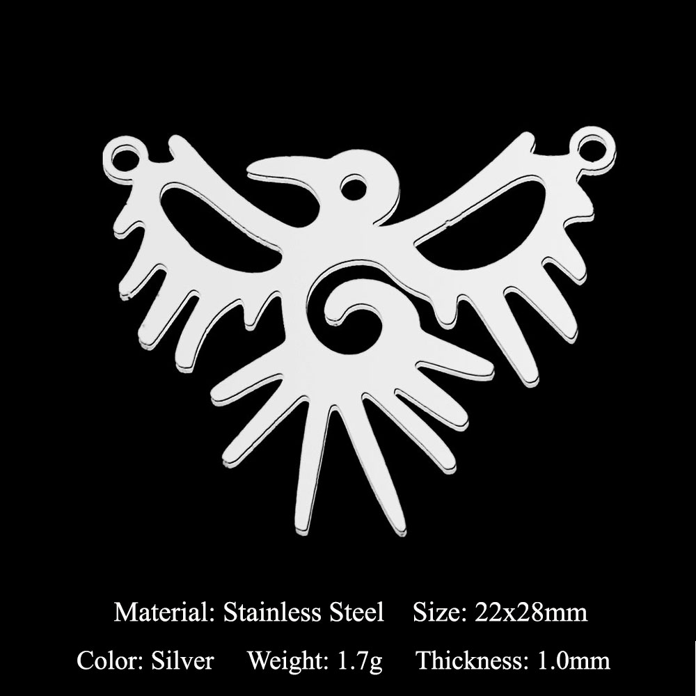 Rvs Geometrische Minimalistische Diy Earring Hanger Charms Angel Wing Ketting Maken Kat Chameleon Dolfijn