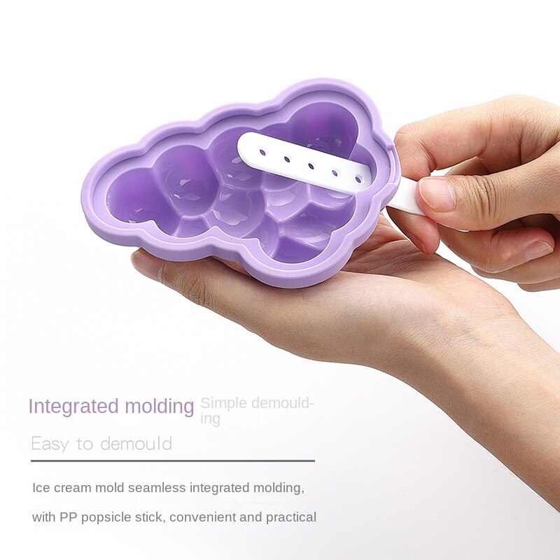 Silicone Ice Cream Mold with Lid Healthy 3D Reusable Summer DIY Homemade Popsicle Chocolate Tray Baking Tool Kitchen Accessories