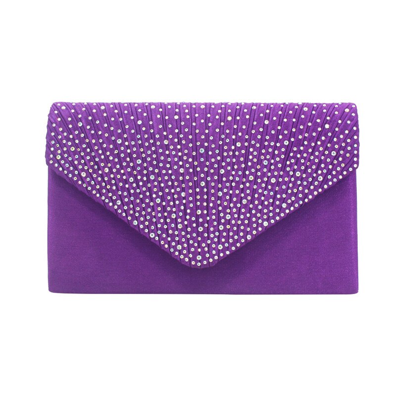 HIGH-END di STRASS pieghettato cena sacchetto di donna che indossa un abito con Cheongsam signora di sacchetto della borsa cena di diamante del sacchetto di mano bag #20: Plum