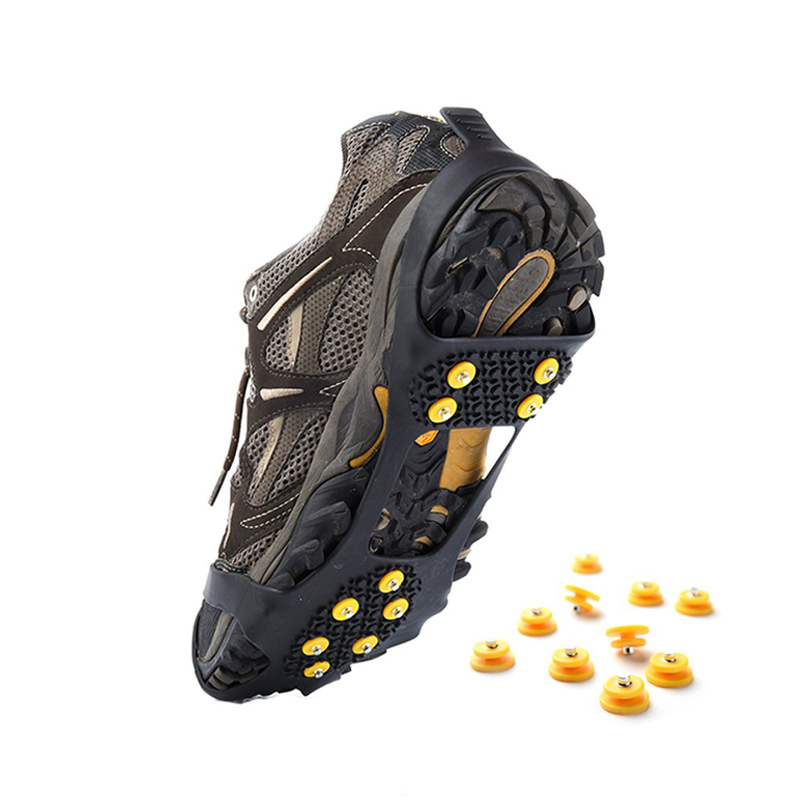 10 pcs Sneeuw Ijs Klimmen Antislip Stijgijzers Spikes Ice Grips Bergbeklimmen Anti-slip Schoen Cover Speciale Nagel Rubber spikes