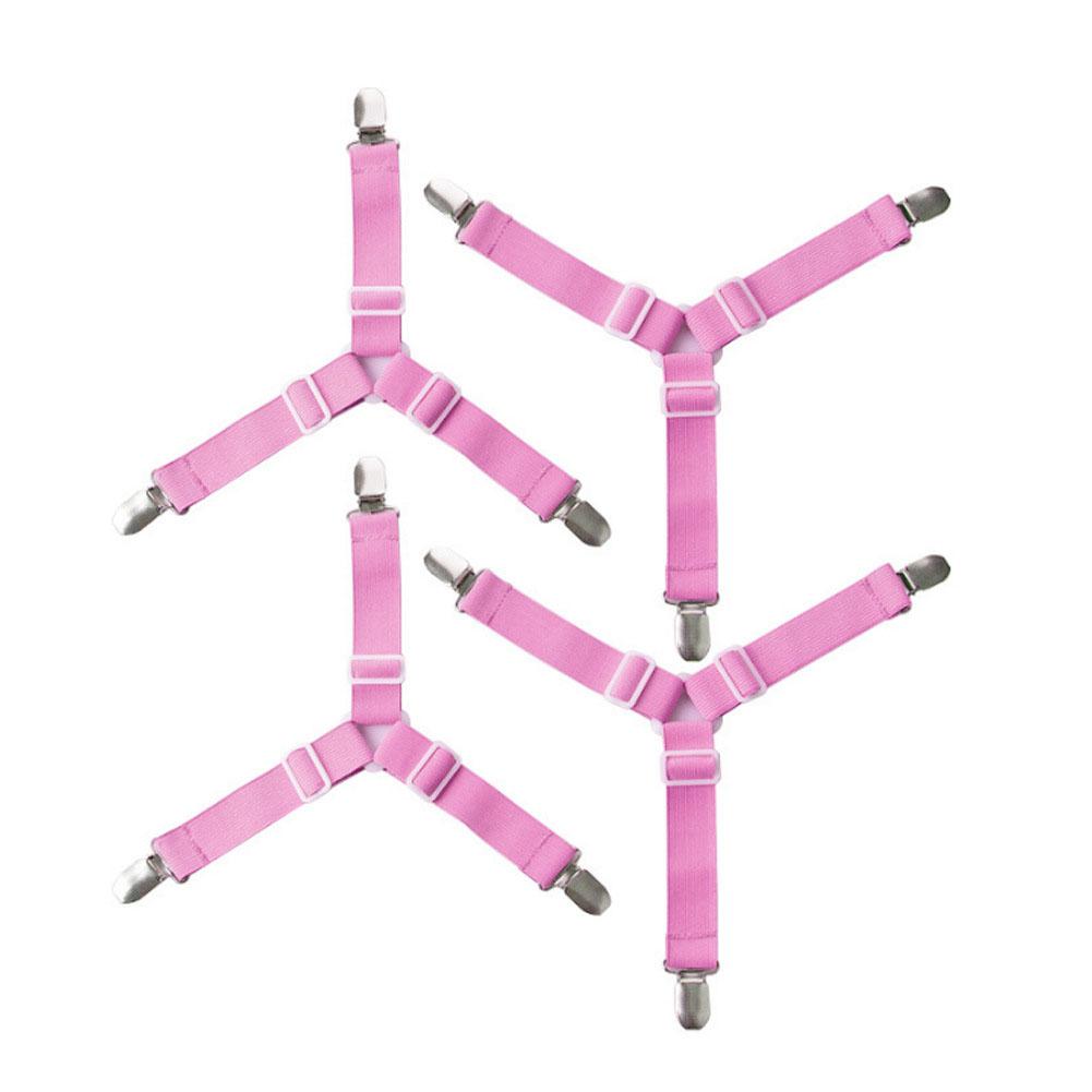 4 unids/set elástico cama pinzas para hojas ajustable pesado pinzas correas de la Liga: Rosa