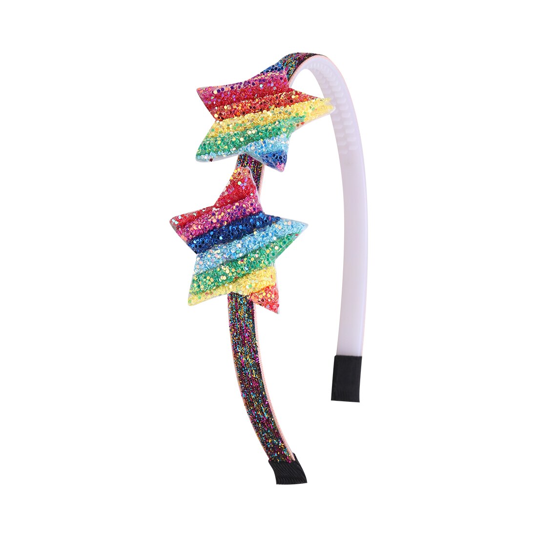 1 Pza niñas diademas de purpurina niños tierna diadema Color arcoíris flor forma de estrella y corazón brillante mujeres accesorios para el cabello: 1