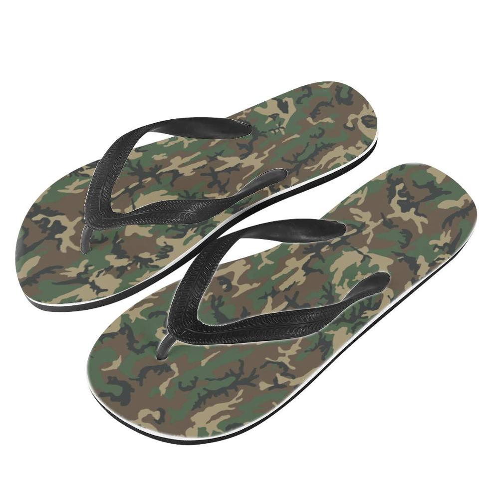 Mænd brugerdefinerede hjemmesko camouflage 3d print sommer mænd glidesandaler udendørs skridsikre strandsko plus str.