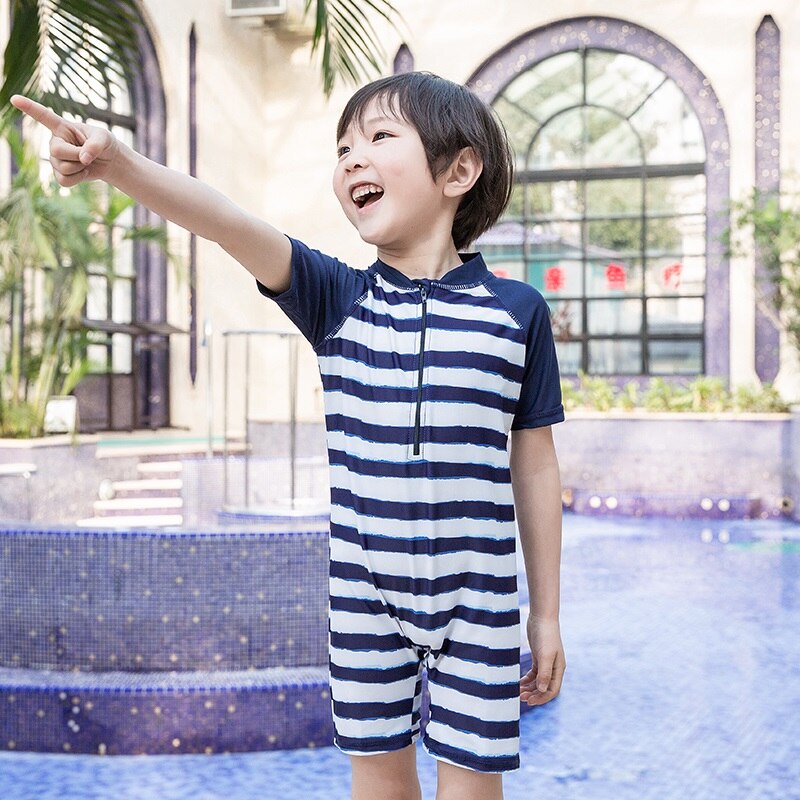 Europese en amerikaanse kinderbadkleding, snel drogend, bescherming tegen de zon, siamese zwempak voor jongens van 1-6 jaar, spandex, nian summer