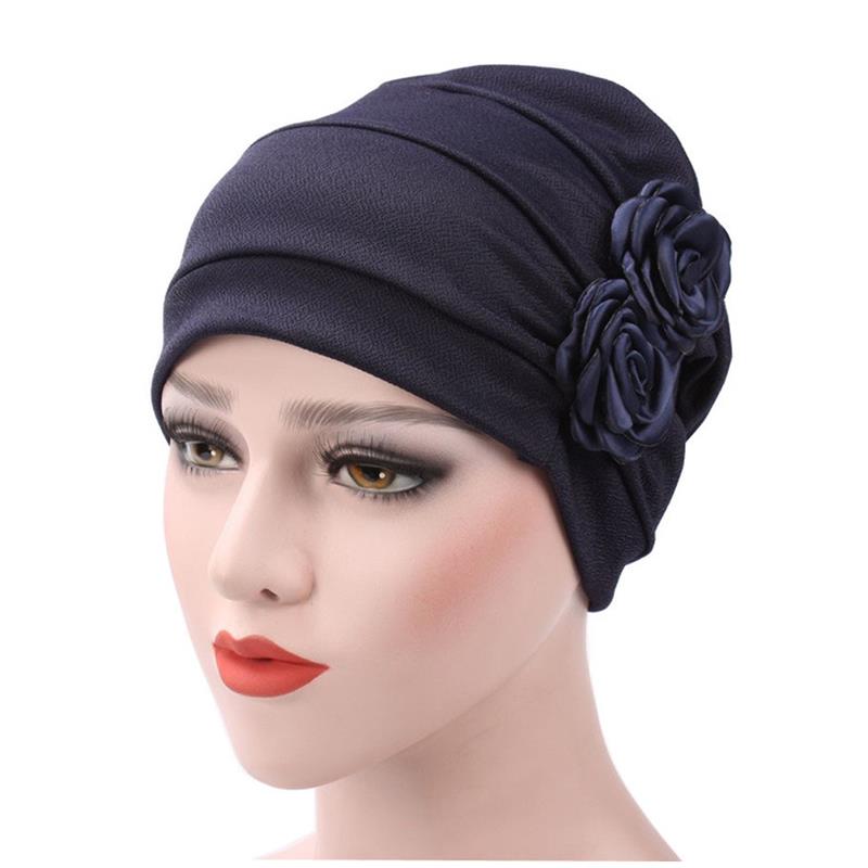 Women's Turban Hat Stylish Flowers Chemo Beanie Turban Headwear Chemo Cap